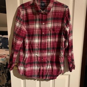 GAP women’s pink Plaid Shirt